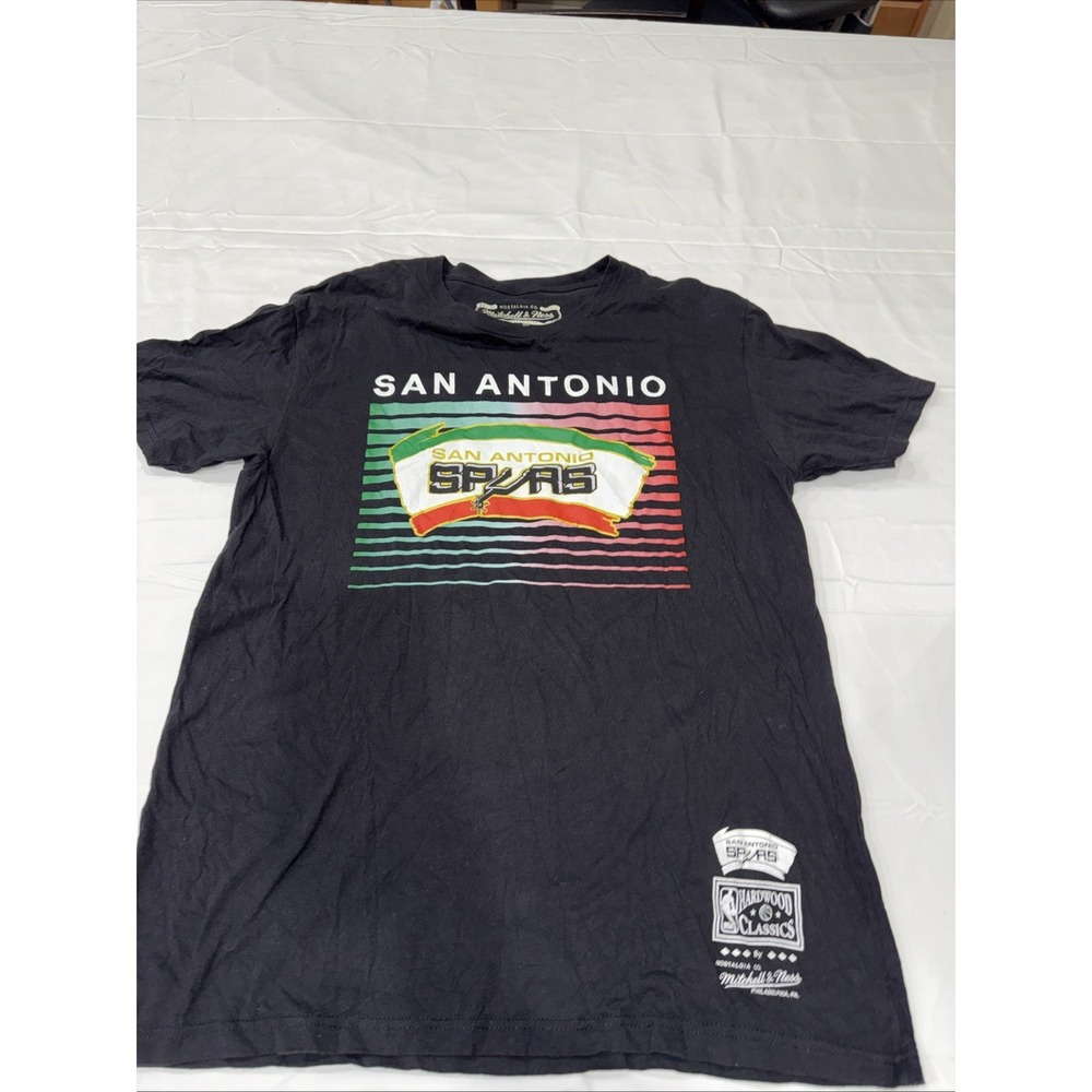 Official Mitchell & Ness San Antonio Spurs NBA Hardwood Classics T-Shirt Sz L